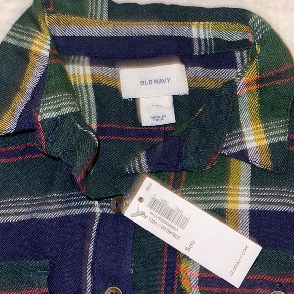 Flannel Plaid Navy two pocket long sleeve dress. Size 6. - Picture 3 of 6